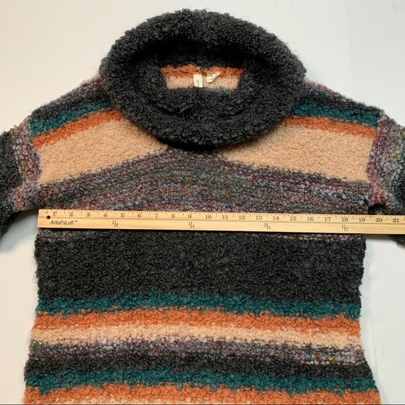 Anthropologie Moth Wool Murray Sweater in Stripe Mohair Chunky XS Made in Italy - Picture 5 of 11